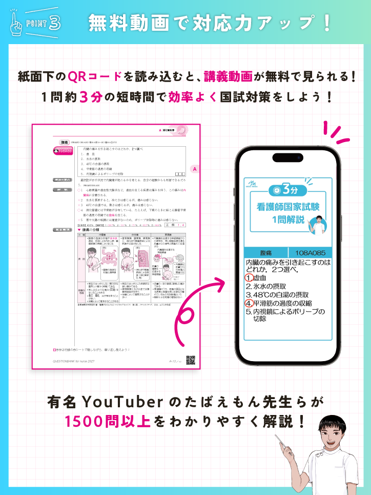 POINT3　無料動画で対応力アップ　講義動画　たばえもん先生